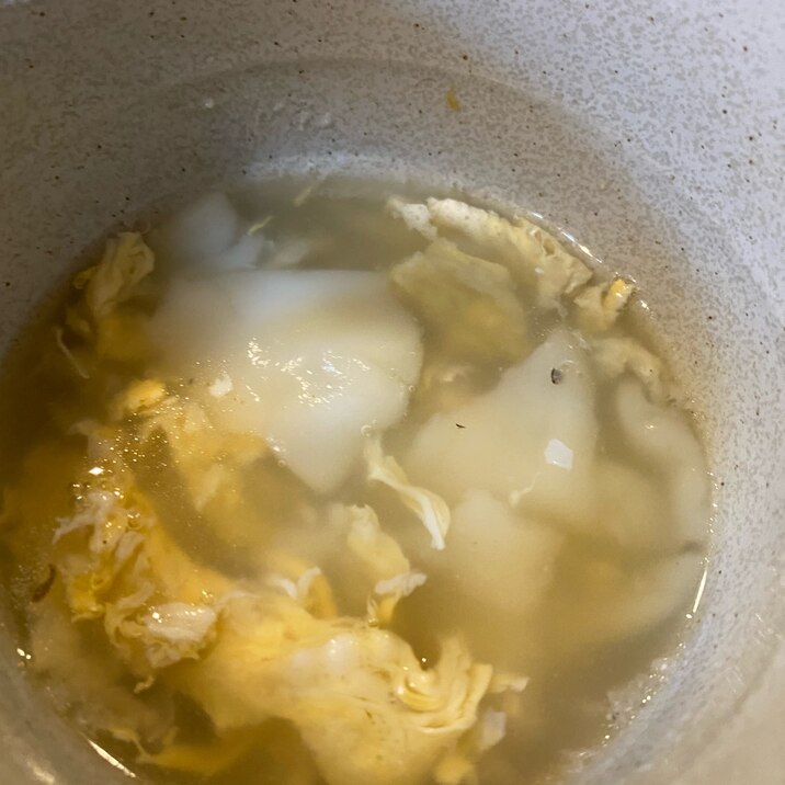 卵と水餃子のスープ